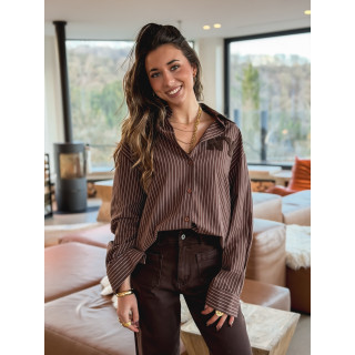 Chemise lignée Nastasia - Chocolat