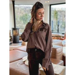 Chemise lignée Nastasia - Chocolat