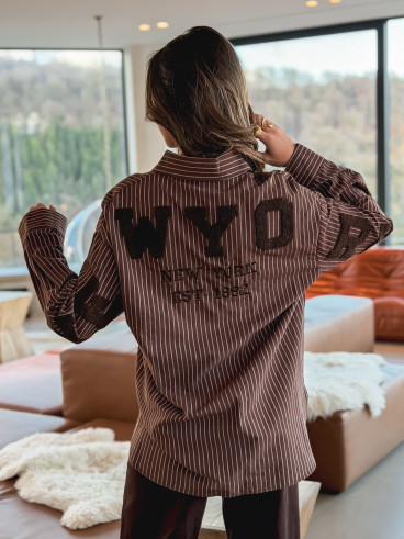 Chemise lignée Nastasia - Chocolat