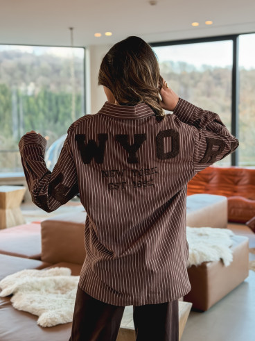 Chemise lignée Nastasia - Chocolat