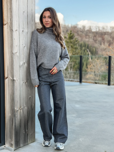 Pull col roulé Karu - Gris foncé