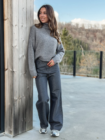 Pull col roulé Karu - Gris foncé