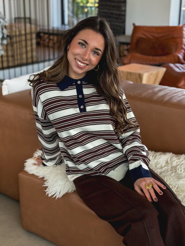 Pull ligné Bloma - Chocolat