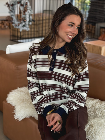 Pull ligné Bloma - Chocolat