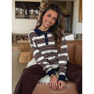 Pull ligné Bloma - Chocolat