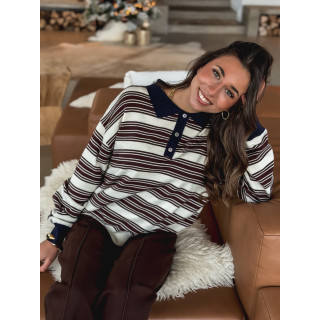 Pull ligné Bloma - Chocolat