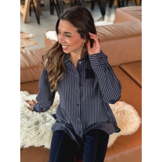 Chemise lignée Nastasia - Bleu marine