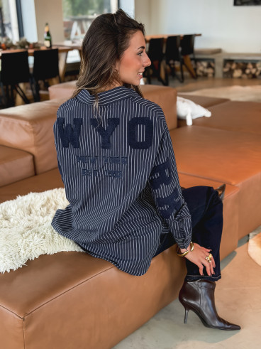 Chemise lignée Nastasia - Bleu marine