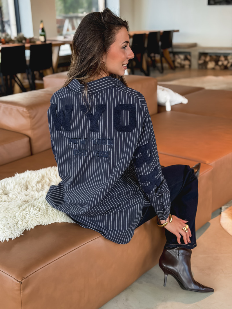 Chemise lignée Nastasia - Bleu marine