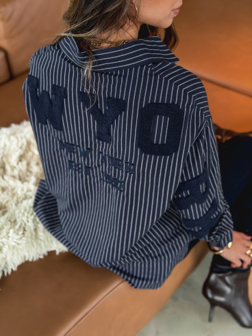 Chemise lignée Nastasia - Bleu marine