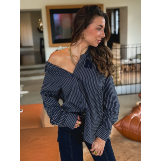 Chemise lignée Nastasia - Bleu marine