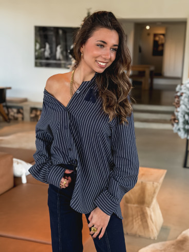 Chemise lignée Nastasia - Bleu marine