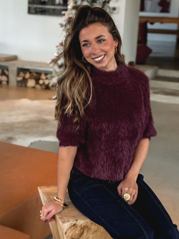 Pull à manches courtes Angie - Bordeaux