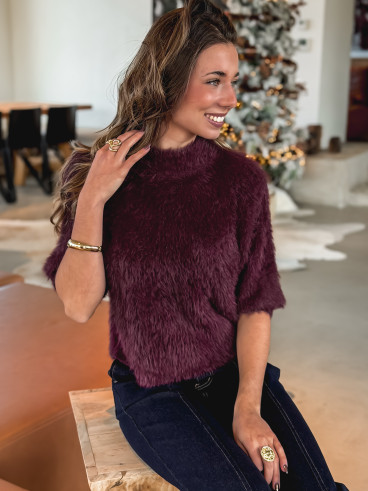 Pull à manches courtes Angie - Bordeaux