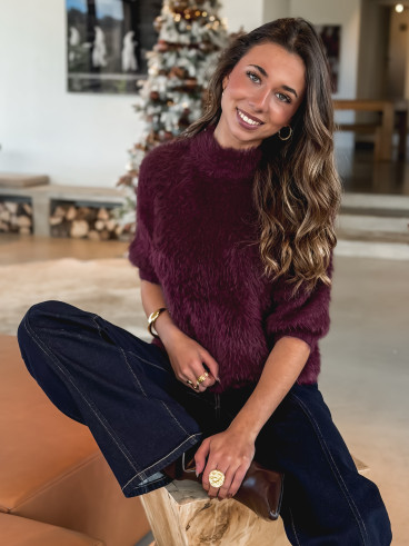 Pull à manches courtes Angie - Bordeaux
