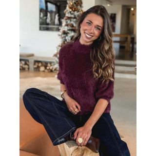 Pull à manches courtes Angie - Bordeaux