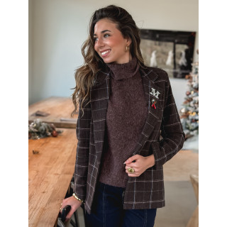 Blazer à carreaux Norella - Marron