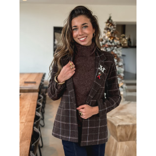 Blazer à carreaux Norella - Marron