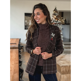 Blazer à carreaux Norella - Marron