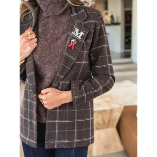 Blazer à carreaux Norella - Marron