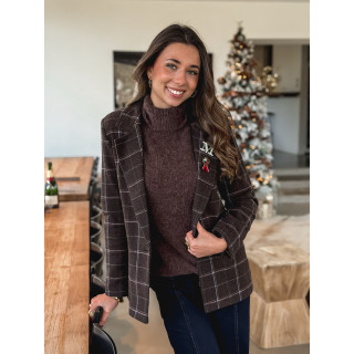 Blazer à carreaux Norella - Marron