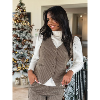 Gilet à carreaux Imma - Chocolat