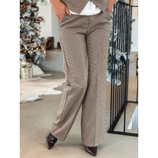 Pantalon à carreaux Imma - Chocolat