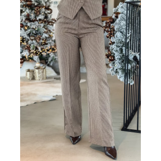 Pantalon à carreaux Imma - Chocolat