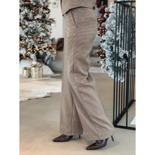 Pantalon à carreaux Imma - Chocolat