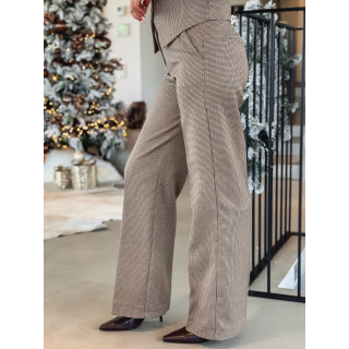Pantalon à carreaux Imma - Chocolat