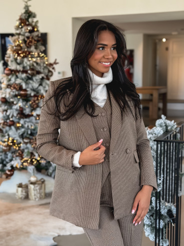 Blazer à carreaux Imma - Chocolat