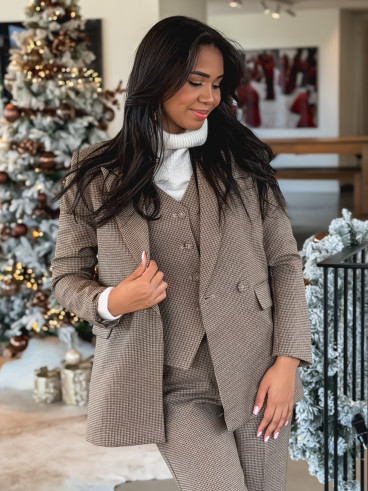 Blazer à carreaux Imma - Chocolat Blazer à carreaux Imma - Chocolat