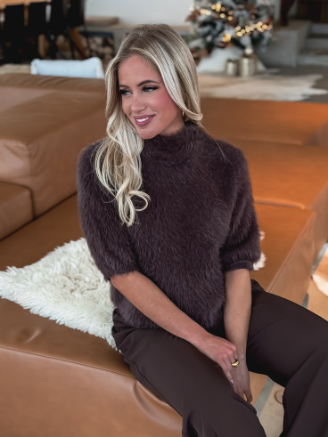 Pull à manches courtes Angie - Chocolat