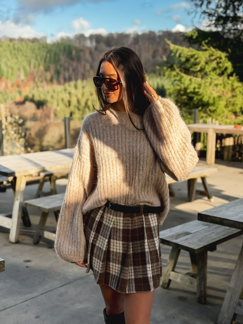 Jupe à carreaux Janny - Chocolat