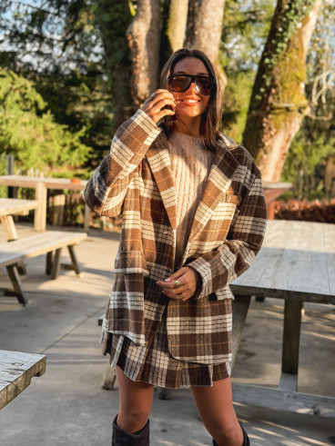 Veste à carreaux Janny - Chocolat Veste à carreaux Janny - Chocolat