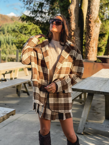 Veste à carreaux Janny - Chocolat Veste à carreaux Janny - Chocolat