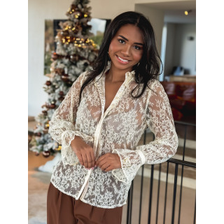 Chemise en dentelle Endora - Crème