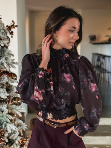 Blouse à motifs Ulyssia - Prune