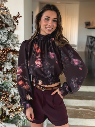 Blouse à motifs Ulyssia - Prune