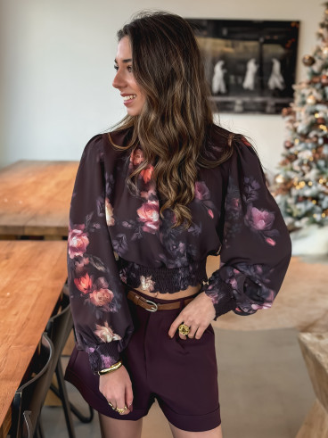 Blouse à motifs Ulyssia - Prune