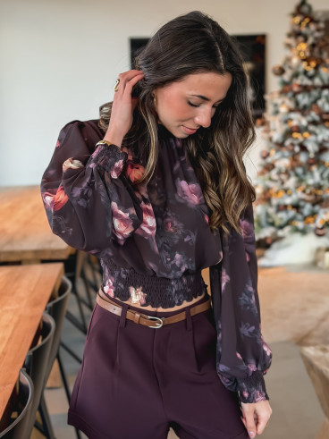 Blouse à motifs Ulyssia - Prune