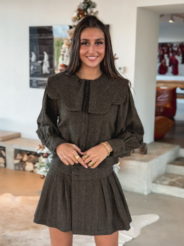 Veste à carreaux Xandra - Chocolat