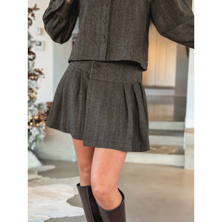 Jupe à carreaux Xandra - Chocolat