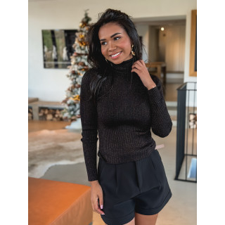 Pull col roulé Connie - Noir