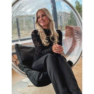 Blouse en dentelle Tessa - Noir