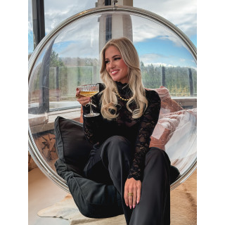 Blouse en dentelle Tessa - Noir