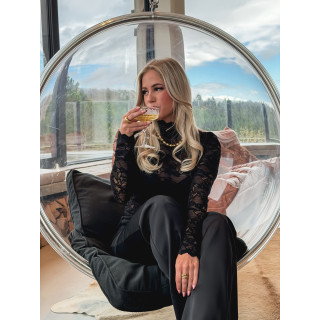 Blouse en dentelle Tessa - Noir