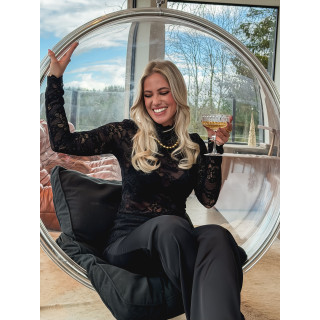 Blouse en dentelle Tessa - Noir