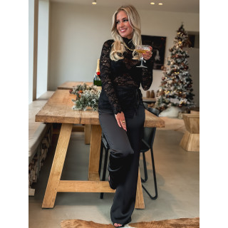 Blouse en dentelle Tessa - Noir