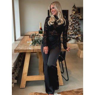 Blouse en dentelle Tessa - Noir